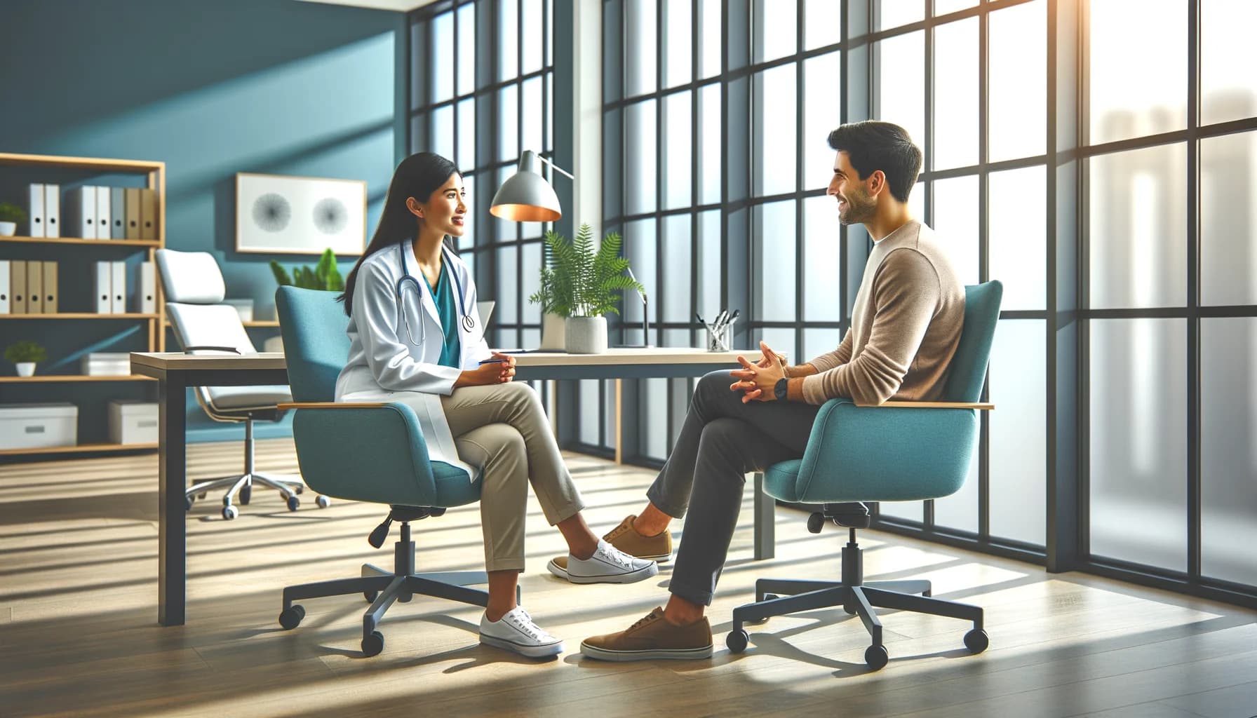 Doctor having a warm conversation with a patient